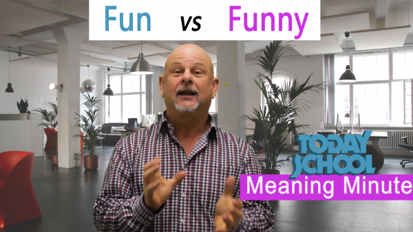 Video explaining difference between fun and funny. English vocabulary.